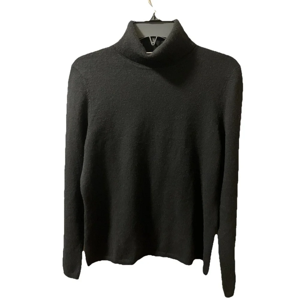 Charter Club‎ Cashmere Sweater 2-Ply Turtleneck Black Size L